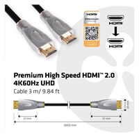 Club3D Kabel Certifikovaný HDMI Premium High Speed, HDMI 2.0 4K60Hz UHD, 3m