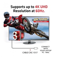 Club3D Adaptér USB 3.1 typ C na DisplayPort 1.2 4K60Hz UHD 1,2m (M/M)