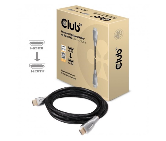 Club3D Kabel Certifikovaný HDMI 2.0 Premium High Speed 4K60Hz UHD, 1m