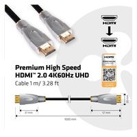 Club3D Kabel Certifikovaný HDMI 2.0 Premium High Speed 4K60Hz UHD, 1m