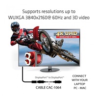 Club3D Kabel certifikovaný DisplayPort 1.2, 4K60Hz UHD (M/M), 3m, 30 AWG