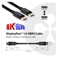 Club3D Kabel DisplayPort 1.4 HBR3 8K60Hz (M/M), 2m