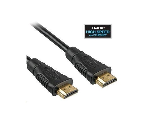 PremiumCord HDMI High Speed + Ethernet kabel, zlacené konektory, 1m