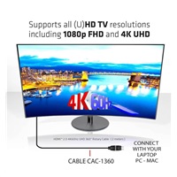 Club3D Kabel HDMI 2.0 4K60Hz UHD, 360 otočné konektory (M/M), 2m