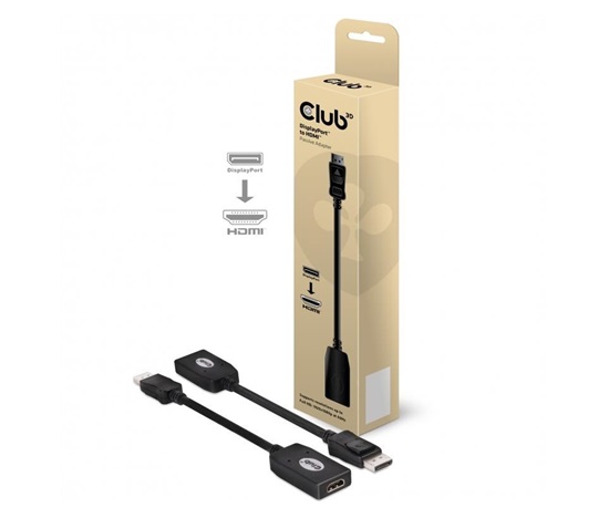 Club3D Adaptér pasivní DisplayPort 1.1 na HDMI 1.3 (M/F), 24cm