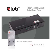 Club3D Video switch 4:1 HDMI 2.0 4K60Hz UHD, 4 porty