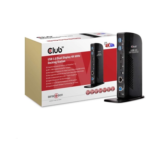 Club3D USB 3.0 DUAL DISPLAY 4K60HZ dokovací stanice
