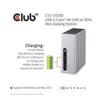 Club3D Mini dokovací stanice USB 3.2 4K30Hz UHD (HDMI/DVI/4x USB 3.1/Ethernet/Audio)