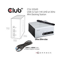 Club3D Mini dokovací stanice USB 3.2 4K30Hz UHD (HDMI/DVI/4x USB 3.1/Ethernet/Audio)