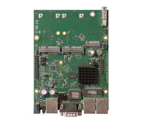 MikroTik RouterBOARD RBM33G, dual-core 880MHz, 256MB DDR3, 3x GLAN, 2x mini-PCIe, 2xSIM slot, 1xM.2, USB, RS232, vč. L4