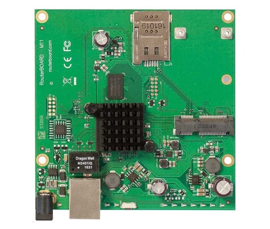 MikroTik RouterBOARD RBM11G, dual-core 880MHz, 256MB DDR3, 1x GLAN, 1x mini-PCIe, 1xSIM slot, vč. L4