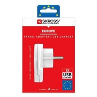 SKROSS cestovní adaptér Europe USB pro cizince v ČR, USB-A, 12W, typ E/F