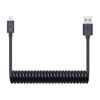 CONNECT IT Wirez Apple Lightning - USB spirálový flexibilní kabel, 1,2 m, černý