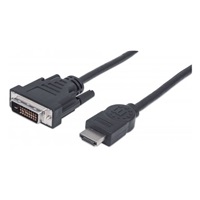 MANHATTAN kabel HDMI Male to DVI-D 24+1 Male, Dual Link, Black, 1,8m