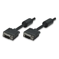 MANHATTAN kabel SVGA k monitoru s feritovými jádry, HD15 Male / HD15 Male, 20m, Black