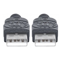 MANHATTAN kabel USB 2.0, Type-A Male to Type-A Male, 1m, Black