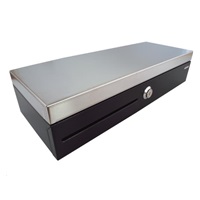 Virtuos pokladní zásuvka flip-top FT-460C2 - s kabelem, se zamykacím krytem, NEREZ víko, černá