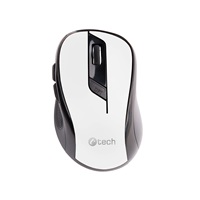 C-TECH myš WLM-02, černo-bílá, bezdrátová, 1600DPI, 6 tlačítek, USB nano receiver