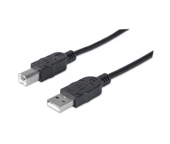 MANHATTAN Kabel USB 2.0 A-B propojovací 3m, černý