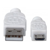 MANHATTAN Kabel propojovací USB 2.0  A Male / Micro-B Male, 1m, bílý