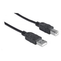 MANHATTAN Hi-Speed USB Device Cable, Type-A Male to Type-B Male, 0,5m, Black