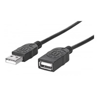 MANHATTAN Kabel USB 2.0 prodlužovací  A Male / A Female 1,8m černý